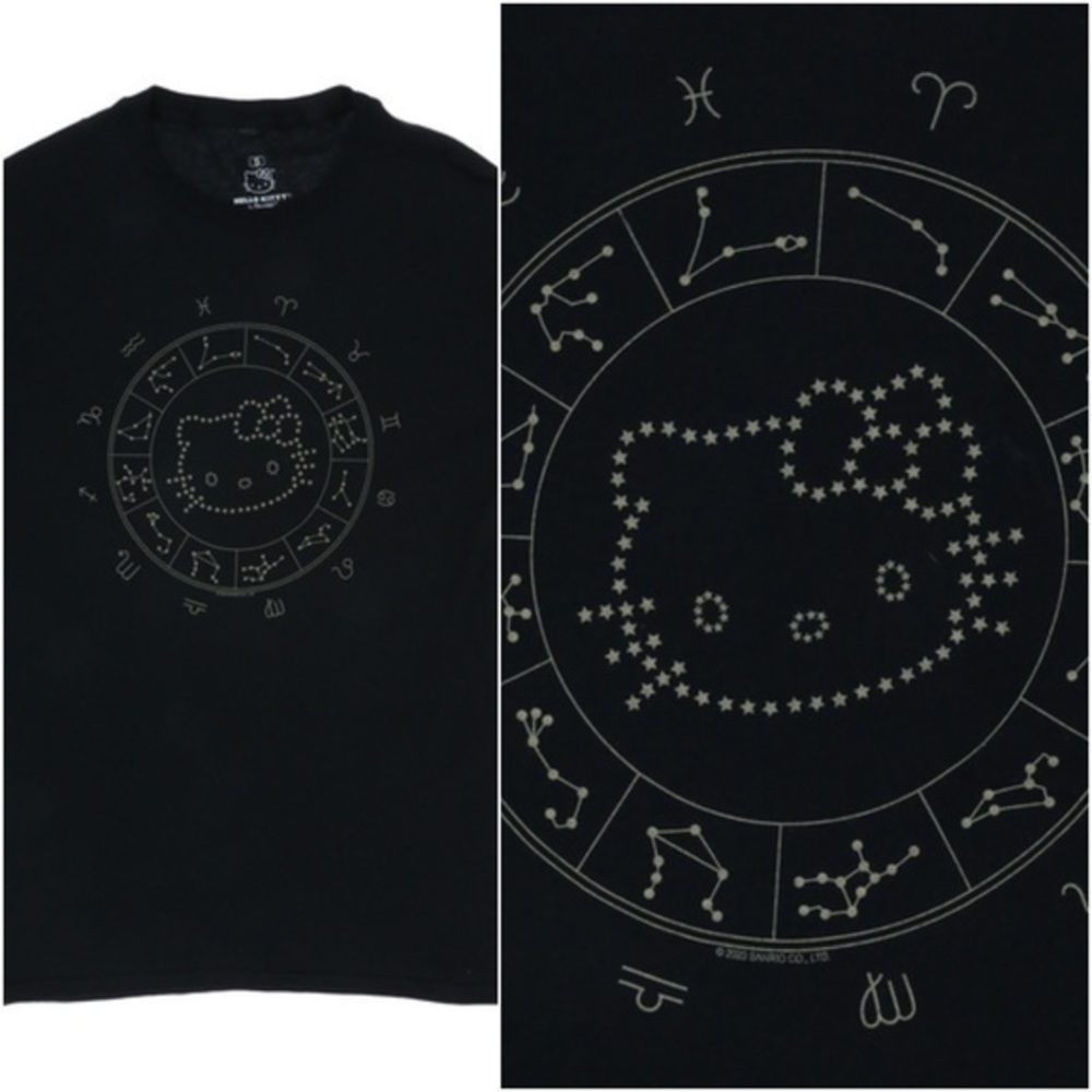 Hello Kitty Sanrio Zodiac Constellation Horoscope Short Sleeve Graphic Tee Shirt